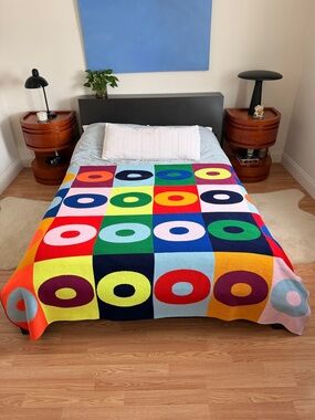 BaubleBar Checkered “O” Initial Blanket